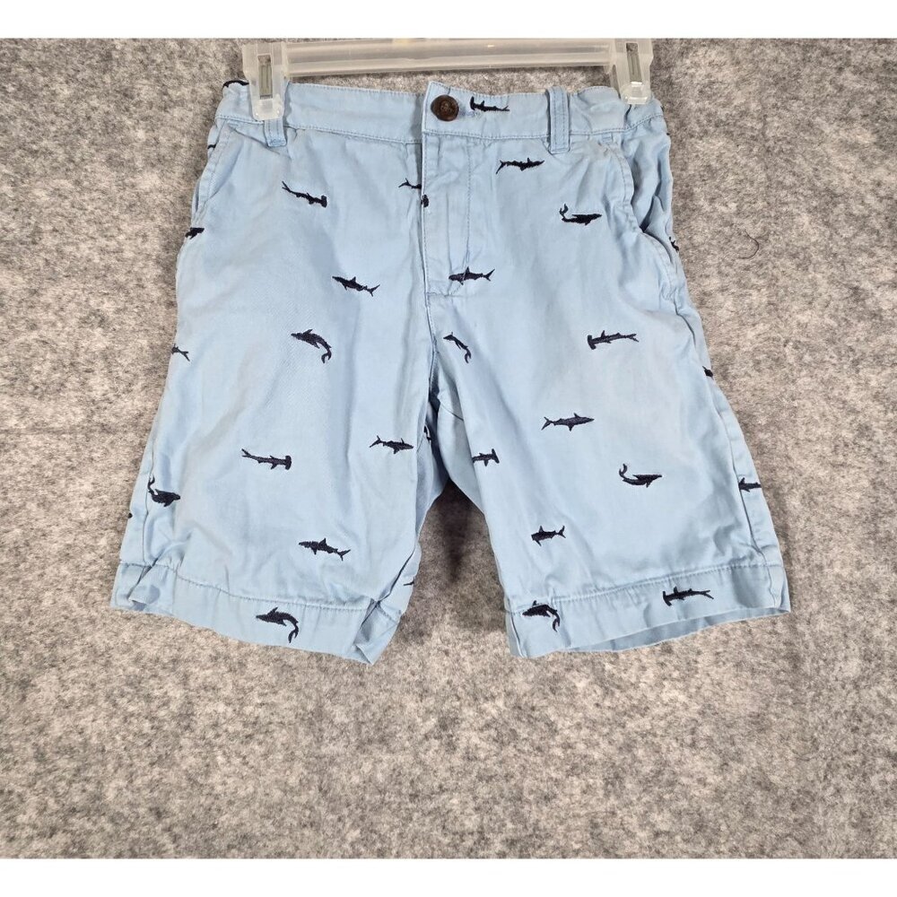 Hanna Andersson Kid's Casual Shorts Blue with emboardard sharks 140 US 10